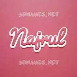 najrul in Red Scribble style - 3D name wallpaper