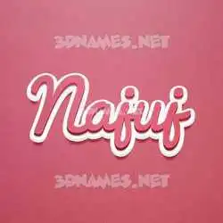 najuj in Red Scribble style - 3D name wallpaper