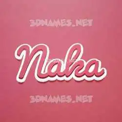 naka in Red Scribble style - 3D name wallpaper