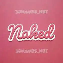 naked in Red Scribble style - 3D name wallpaper