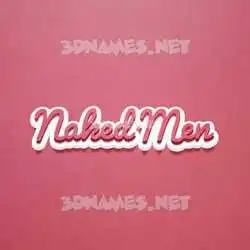 naked men in Red Scribble style - 3D name wallpaper