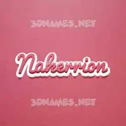 nakerrion in Red Scribble style - 3D name wallpaper