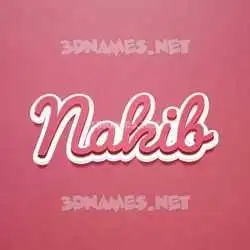 nakib in Red Scribble style - 3D name wallpaper