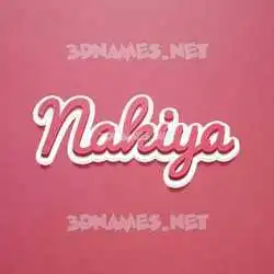 nakiya in Red Scribble style - 3D name wallpaper