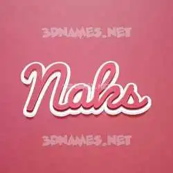 naks in Red Scribble style - 3D name wallpaper