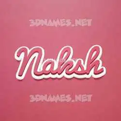 naksh in Red Scribble style - 3D name wallpaper