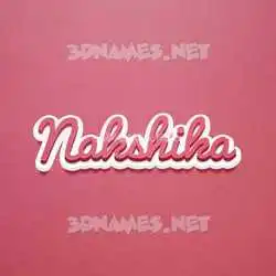 nakshika in Red Scribble style - 3D name wallpaper