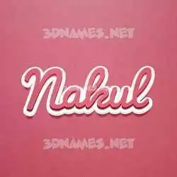 nakul in Red Scribble style - 3D name wallpaper