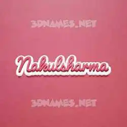 nakulsharma in Red Scribble style - 3D name wallpaper