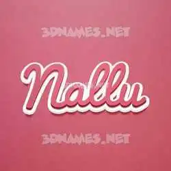nallu in Red Scribble style - 3D name wallpaper