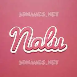 nalu in Red Scribble style - 3D name wallpaper