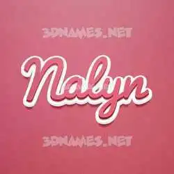 nalyn in Red Scribble style - 3D name wallpaper