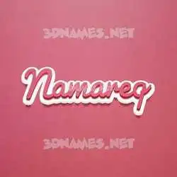 namareq in Red Scribble style - 3D name wallpaper