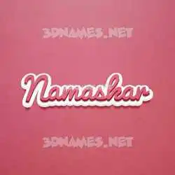 namaskar in Red Scribble style - 3D name wallpaper