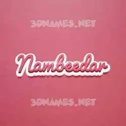 nambeedar in Red Scribble style - 3D name wallpaper