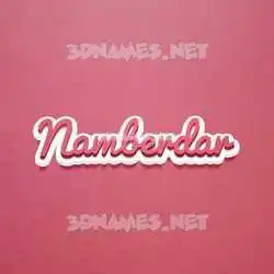 namberdar in Red Scribble style - 3D name wallpaper