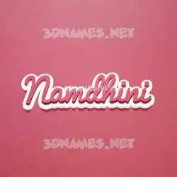 namdhini in Red Scribble style - 3D name wallpaper