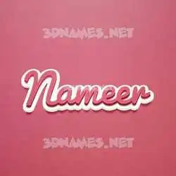 nameer in Red Scribble style - 3D name wallpaper