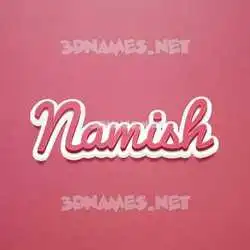 namish in Red Scribble style - 3D name wallpaper