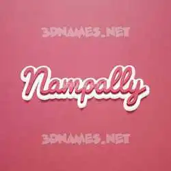 nampally in Red Scribble style - 3D name wallpaper