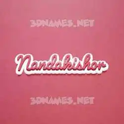nandakishor in Red Scribble style - 3D name wallpaper