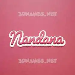 nandana in Red Scribble style - 3D name wallpaper