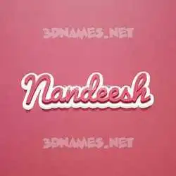 nandeesh in Red Scribble style - 3D name wallpaper