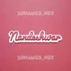 nandeshwar in Red Scribble style - 3D name wallpaper