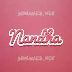 nandha in Red Scribble style - 3D name wallpaper
