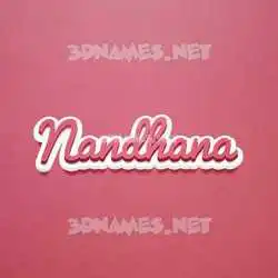 nandhana in Red Scribble style - 3D name wallpaper