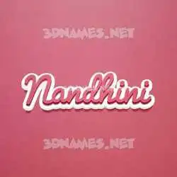 nandhini in Red Scribble style - 3D name wallpaper