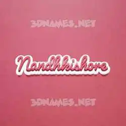 nandhkishore in Red Scribble style - 3D name wallpaper