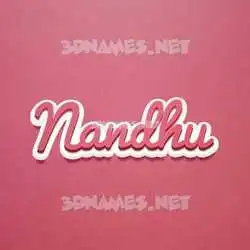 nandhu in Red Scribble style - 3D name wallpaper