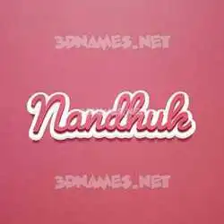 nandhuk in Red Scribble style - 3D name wallpaper