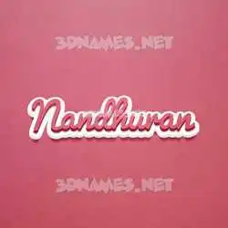 nandhuran in Red Scribble style - 3D name wallpaper
