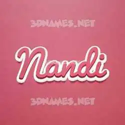 nandi in Red Scribble style - 3D name wallpaper