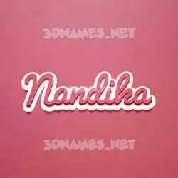 nandika in Red Scribble style - 3D name wallpaper