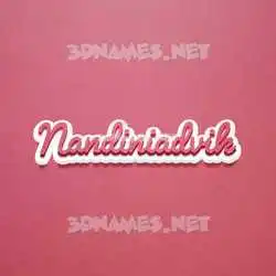 nandiniadvik in Red Scribble style - 3D name wallpaper