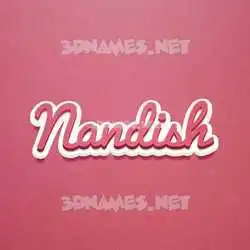 nandish in Red Scribble style - 3D name wallpaper