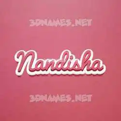 nandisha in Red Scribble style - 3D name wallpaper