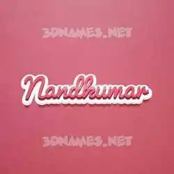 nandkumar in Red Scribble style - 3D name wallpaper