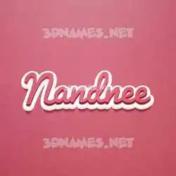 nandnee in Red Scribble style - 3D name wallpaper