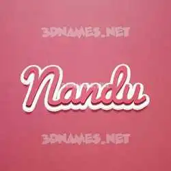 nandu in Red Scribble style - 3D name wallpaper
