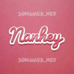 nanhey in Red Scribble style - 3D name wallpaper