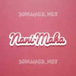 nani maha in Red Scribble style - 3D name wallpaper