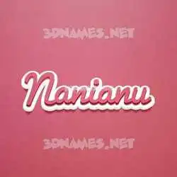 nanianu in Red Scribble style - 3D name wallpaper