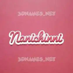 nanichinni in Red Scribble style - 3D name wallpaper