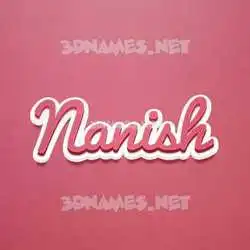 nanish in Red Scribble style - 3D name wallpaper