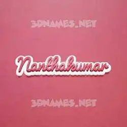 nanthakumar in Red Scribble style - 3D name wallpaper