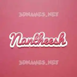 nantheesh in Red Scribble style - 3D name wallpaper